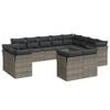 vidaXL 12-delige Loungeset met kussens poly rattan grijs