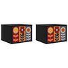 vidaXL Wandkastje ESSEN 2 st Zwart eiken 36 x 33 x 25 cm Bewerkt hout