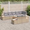 vidaXL Tuinbankenset met kussen 8 pcs Beige en Licht Grijs Polyrattan