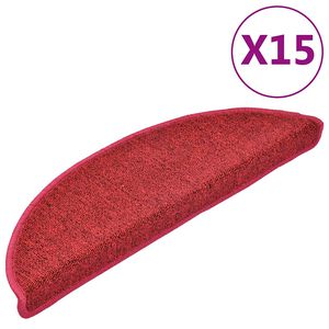 vidaXL Trapmatten 15 st 56 x 17 x 3 cm Non-Slip Rood Vilt - 100% PP