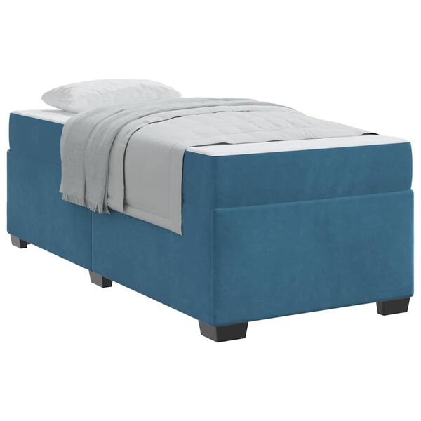 vidaXL Bedframe met matras Donkerblauw 90 x 190 cm Stof