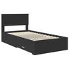 vidaXL Bedframe met lade Zwart en Zilver 100 x 200 cm Bewerkt hout