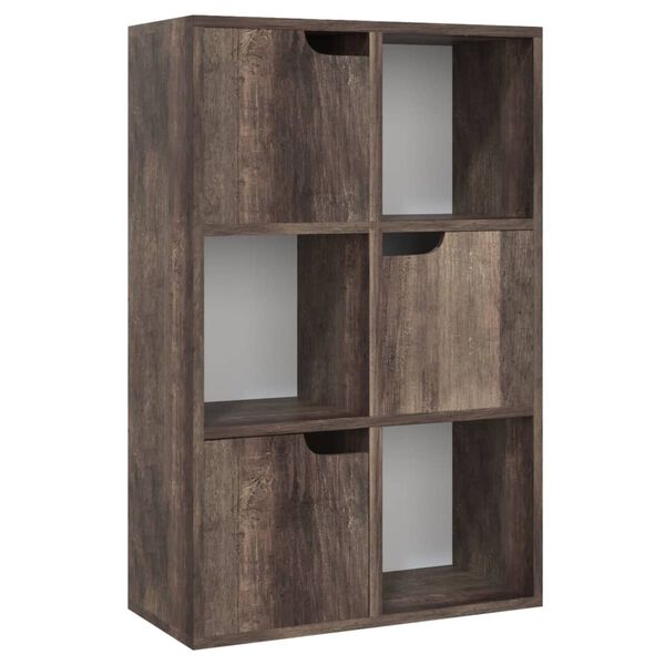 vidaXL Boekenkast 60x27,5x88 cm bewerkt hout gerookt eikenkleur