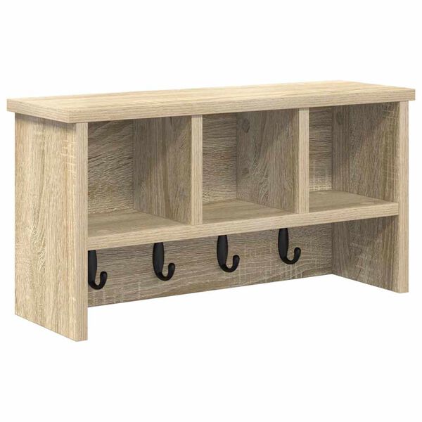 vidaXL Wandgemonteerde kapstok met plank Sonoma eiken 50 x 16 x 26 cm