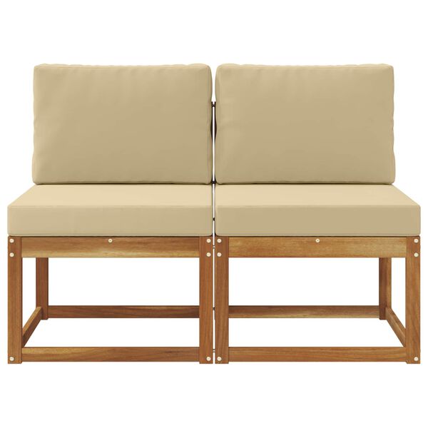 vidaXL 2 Stuk Buiten Midden Sofa Massief Acaciahout Naturel
