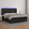 vidaXL Boxspring met matras en LED kunstleer zwart 180x200 cm