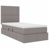 vidaXL Opbergbed met LED met matras Taupe 100 x 200 cm Polyester