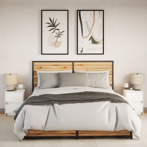 vidaXL Nachtkastjes met LED-verlichting 2 st bewerkt hout wit