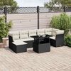 vidaXL 8-delige Loungeset met kussens poly rattan zwart