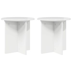 vidaXL Plantenstandaard 2 pcs Hoogglans Wit 40 x 40 x 40 cm