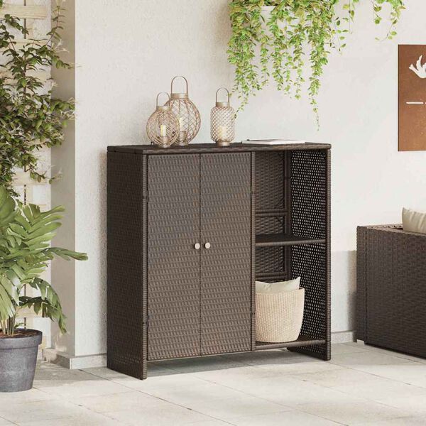 vidaXL Opbergkast met opslag Bruin 100 x 36 x 102 cm Rattan