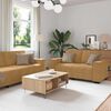 vidaXL 3-delige Loungeset met kussens fluweel bruin