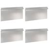 vidaXL Slakkenhekje 4 st 50 x 3,5 x 25 cm Roestvrij staal zilver