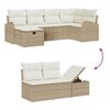 vidaXL Tuin Sofa Set 7 pcs Beige poly rattan