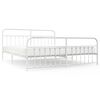 vidaXL Bedframe met hoofd- en voeteneinde metaal wit 193x203 cm