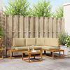 vidaXL Buiten bankenset met kussen 5 Stuk Natuurlijk en Beige