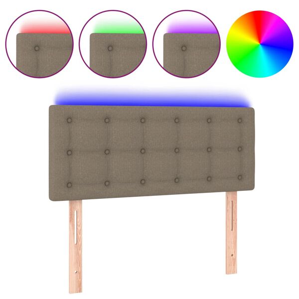 vidaXL Hoofdbord LED 100x5x78/88 cm stof taupe