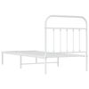 vidaXL Bedframe met hoofdbord metaal wit 90x200 cm