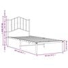 vidaXL Bedframe met hoofdbord metaal wit 80x200 cm