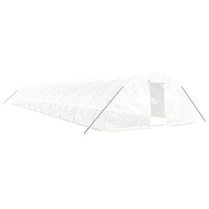 vidaXL Tuinkas met stalen frame 120 m&sup2; 24x5x2,3 m wit
