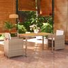 vidaXL 3-delige Tuinset met kussens poly rattan beige