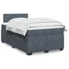 vidaXL Boxspring met matras fluweel donkergrijs 120x190 cm