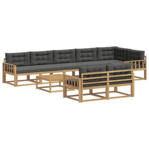 vidaXL Buiten bankenset 9 pcs Wit en antracietkleurig 79 x 79 x 37 cm