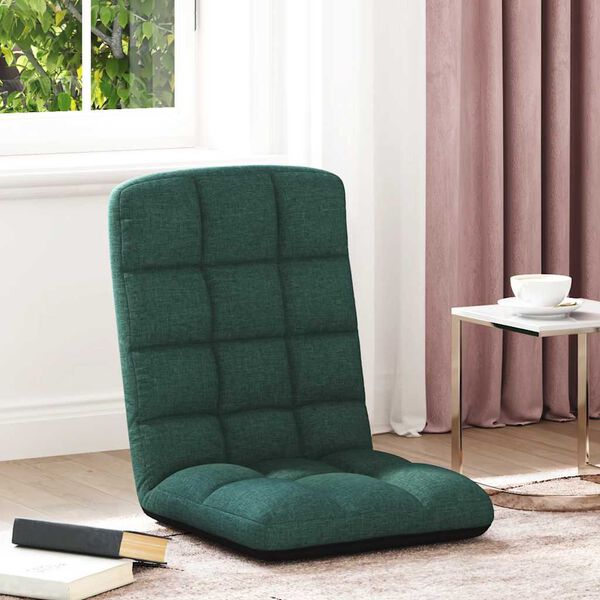 vidaXL Opvouwbare vloerstoel donkergroen 71x51x62 cm stof