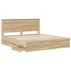 vidaXL Bedframe met lade Sonoma Eiken 200 x 200 cm Ingenieurshout