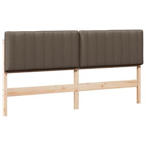 vidaXL Gestoffeerd hoofdbord Bruin en Taupe 200 cm Massief grenenhout
