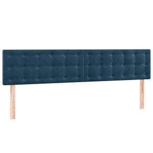 vidaXL Hoofdborden 180x5x78/88 cm fluweel donkerblauw