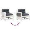 vidaXL 5-delige Loungeset met kussens massief grenenhout wit