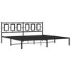 vidaXL Bedframe met hoofdbord metaal zwart 200x200 cm
