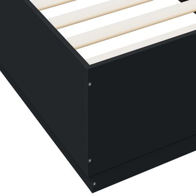 vidaXL Bedframe met LED-verlichting bewerkt hout zwart 90x200 cm