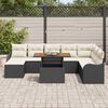 vidaXL Tuin Sofa Set met opslag 9 pcs Zwart Poly riet