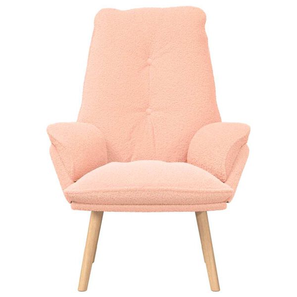 vidaXL Fauteuil Roze 61 x 78 x 98 cm Sherpa Stof