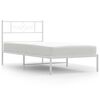 vidaXL Bedframe met hoofdbord metaal wit 100x200 cm
