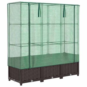 vidaXL Plantenbak verhoogd met kashoes 120x40x138 cm rattanlook