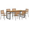 vidaXL Tuin eettafelset 7 st Grijs en Bruin poly rattan