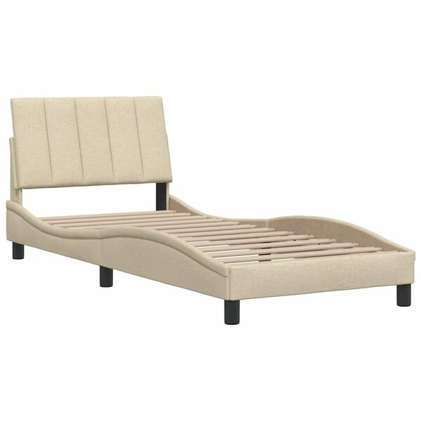 vidaXL Bedframe zonder matras "Hanko" 90x200 cm stof cr&egrave;mekleurig