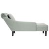 vidaXL Chaise longue met kussen & rechterarmleuning fluweel lichtgrijs