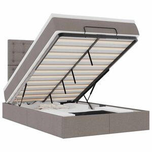 vidaXL Ottoman bed met matras en LED's 120x190 cm stof taupe