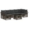 vidaXL Tuinbankenset 8 st Grijs en Donkergrijs poly rattan