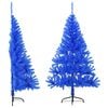 vidaXL Kunstkerstboom met standaard half 120 cm PVC blauw