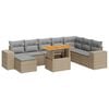 vidaXL 9-delige Loungeset met kussens poly rattan acacia grijs