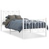 vidaXL Bedframe met hoofd- en voeteneinde metaal wit 75x190 cm