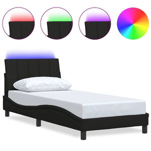 vidaXL Bedframe zonder matras "Hanko" 80x200 cm stof zwart