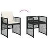 vidaXL Tuinstoelen 4 st met kussens poly rattan zwart