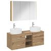 vidaXL Badkamermeubelset 4 pcs Artisanaal eiken Bewerkt hout en glas