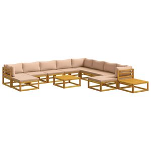vidaXL Bankstel 12 st Naturel Massief Acaciahout